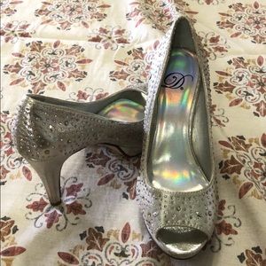 Silver dazzled shoes